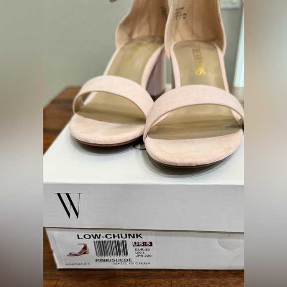 Dream Pairs Women’s low chunk heel in pink suede size 5 - Picture 4 of 4